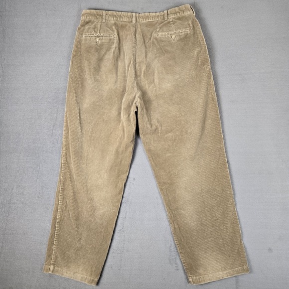 Polo Ralph Lauren Andrew Pleated Corduroy Pants Tan Khaki W38 Vintage 90s - Picture 2 of 11